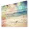 Designart - Colorful Serenity Tropical Beach - Seashore Print on Natural Pine Wood